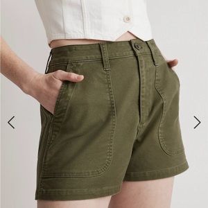 NWOT Madewell The Curvy Perfect Vintage Fatigue Short 28 Palm Tree Green